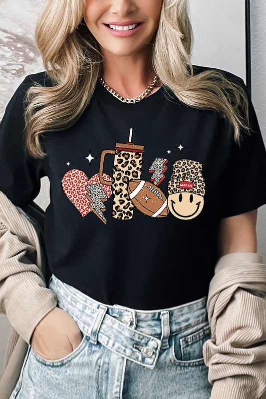 Boujee Cute Football Graphic Tee Shirt