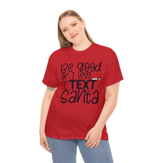 Text Santa Christmas Shirt, Holiday Shirt, Xmas T shirt, Unisex Cotton Tee