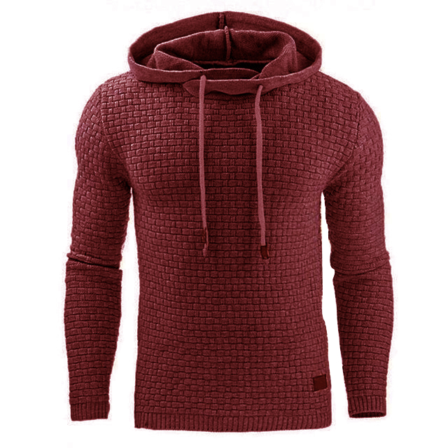 Men's Hooded Sweatshirt Long Sleeve Knitted Hoodie Sweatshirt Pullover Sweater