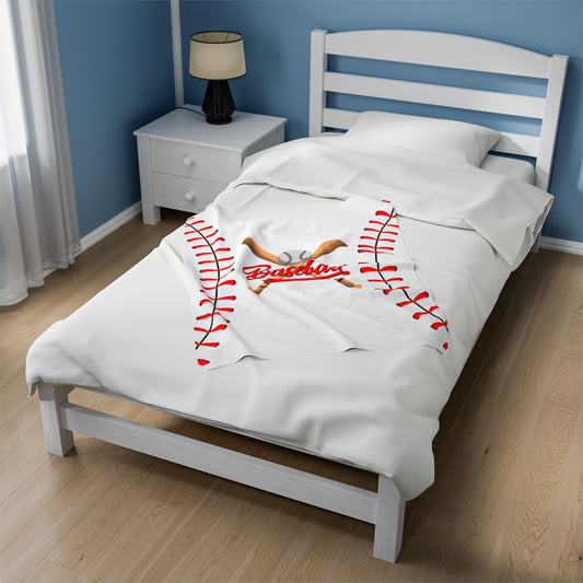 Baseball Plush Blanket Velveteen Plush Blanket