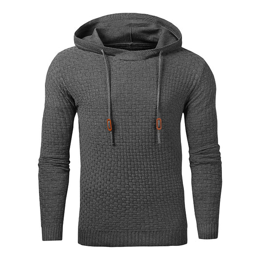 Men's Hooded Sweatshirt Long Sleeve Knitted Hoodie Sweatshirt Pullover Sweater