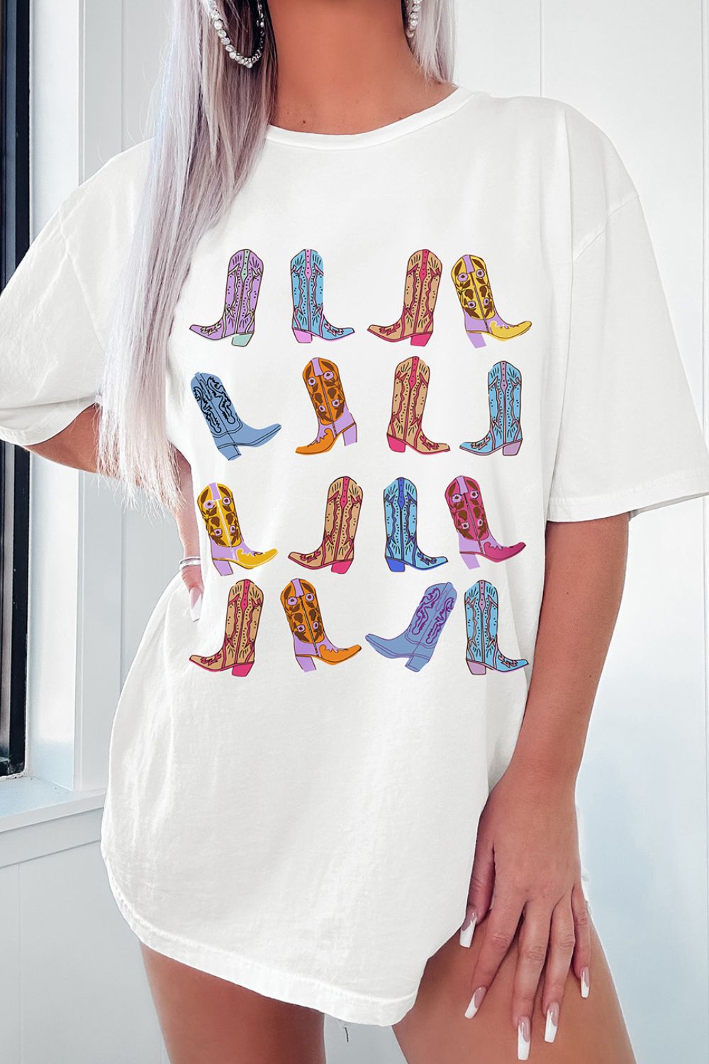 Judy Blue Full Size Medium Rise Tummy Control Destroy Flare with Two Women's Shirts Bundle - In My Cheer Era and Western Cowboy Western Shirt