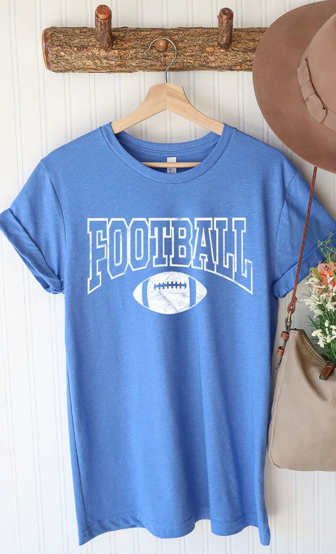 Distressed Football Graphic Tee Shirt