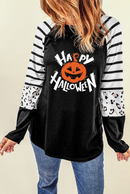 HAPPY HALLOWEEN Graphic Long Sleeve T-Shirt Pumpkin Shirt