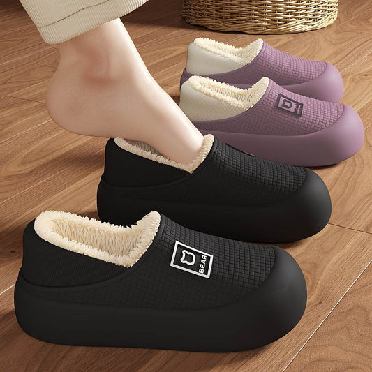 Winter Plush Slippers Soft Fleece Lining, Cushioned EVA Sole & Non-Slip TPR Grip Cozy Indoor Outdoor Home Slip-Ons for All Seasons