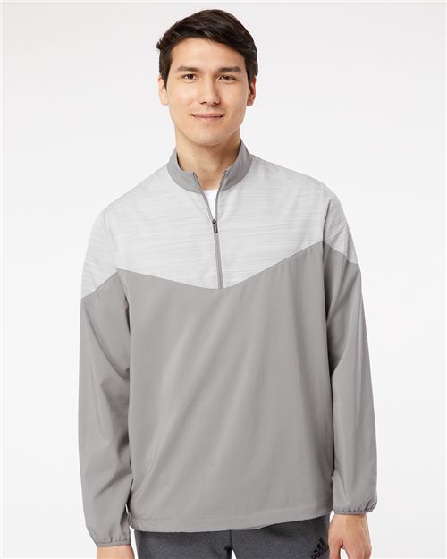 Adidas Heather Chevron Quarter-Zip Windshirt