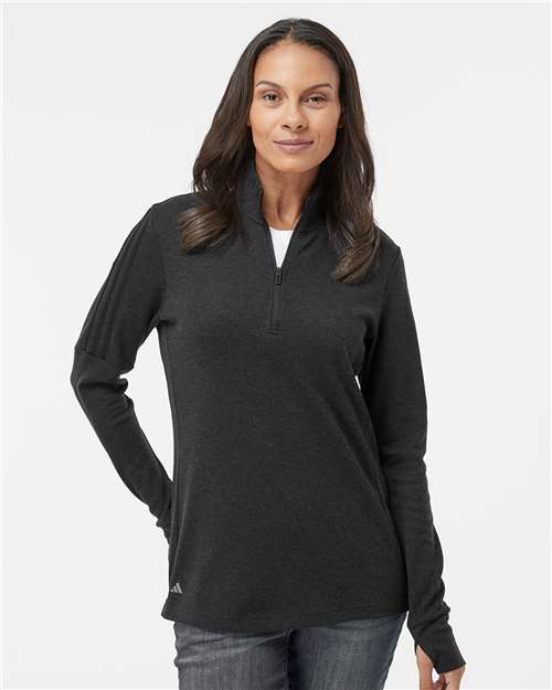 Adidas Women's 3-Stripes Quarter-Zip Sweater