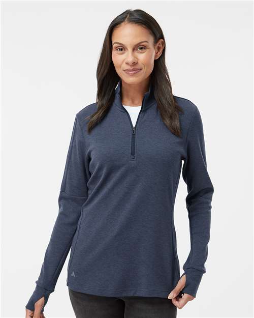 Adidas Women's 3-Stripes Quarter-Zip Sweater