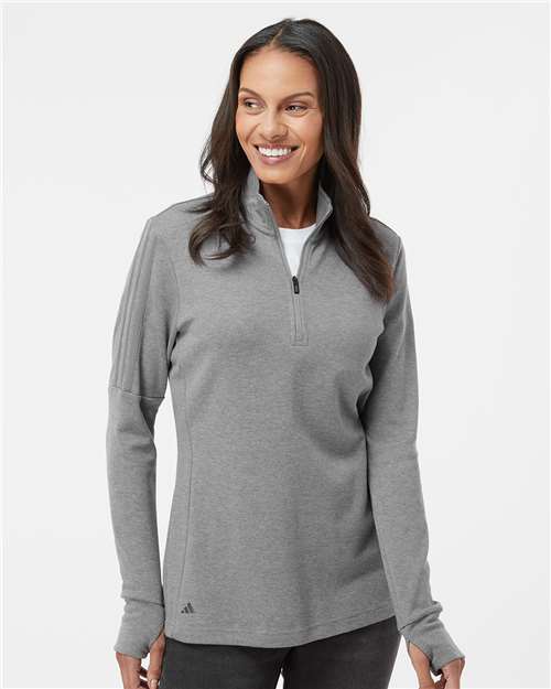 Adidas Women's 3-Stripes Quarter-Zip Sweater