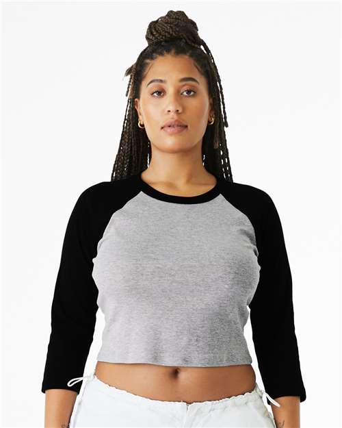 Women's Micro Rib 3/4 Raglan Sleeve Baby Tee