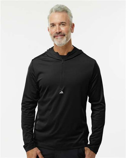 Adidas Lightweight Performance Quarter-Zip Hooded Pullover