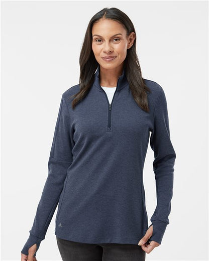 Adidas Women's 3-Stripes Quarter-Zip Sweater