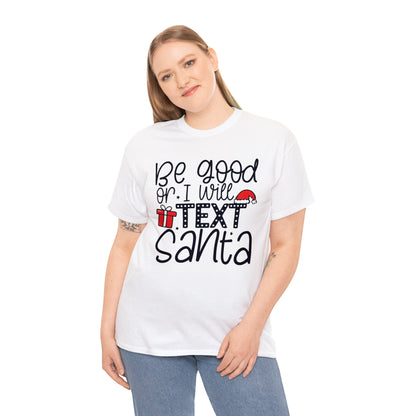 Text Santa Christmas Shirt, Holiday Shirt, Xmas T shirt, Unisex Cotton Tee