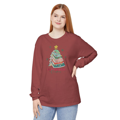 Christmas Bookworm Long Sleeve Shirt All Booked for Christmas Unisex Long Sleeve T-Shirt