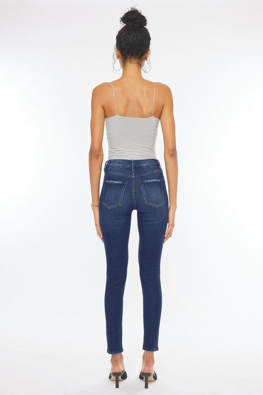 Kan Can High Rise Piecing Detail Super Skinny Jeans