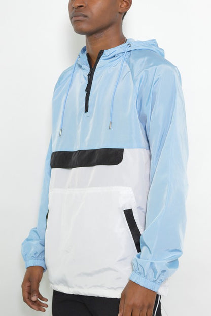 Weiv Color Block Anorak Jacket Pullover Windbreaker