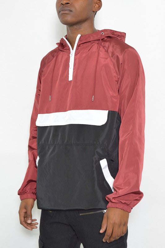 Weiv Color Block Anorak Jacket Pullover Windbreaker