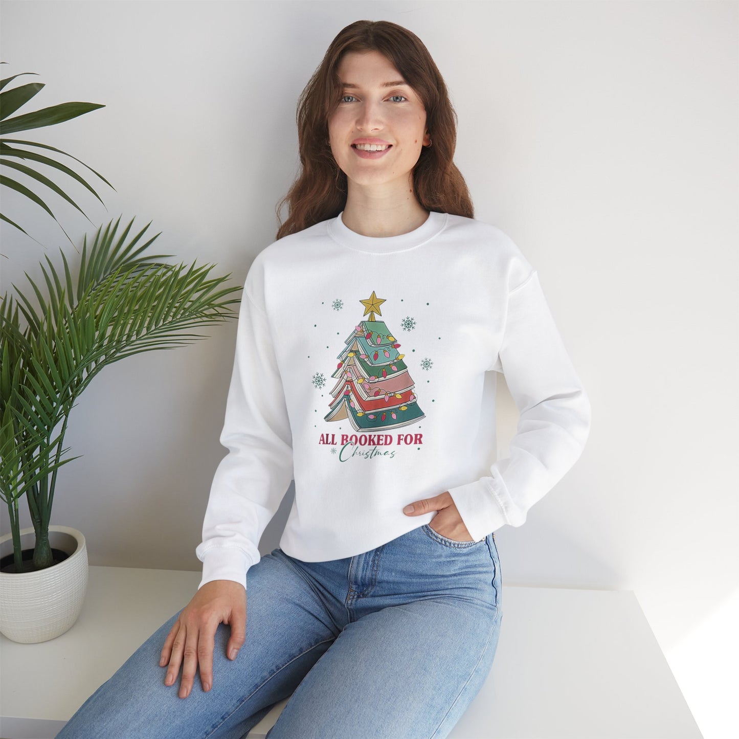 All Booked for Christmas Sweatshirt Bookworm Sweatshirt