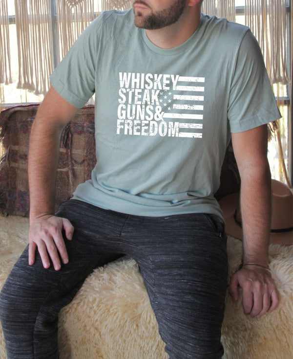 Whiskey Steak Guns & Freedom Tee Shirt