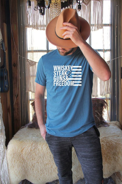 Whiskey Steak Guns & Freedom Tee Shirt