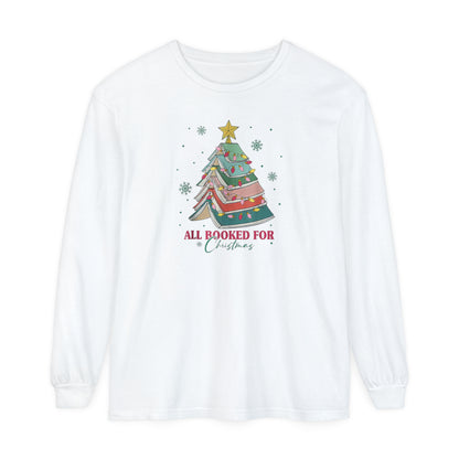 Christmas Bookworm Long Sleeve Shirt All Booked for Christmas Unisex Long Sleeve T-Shirt