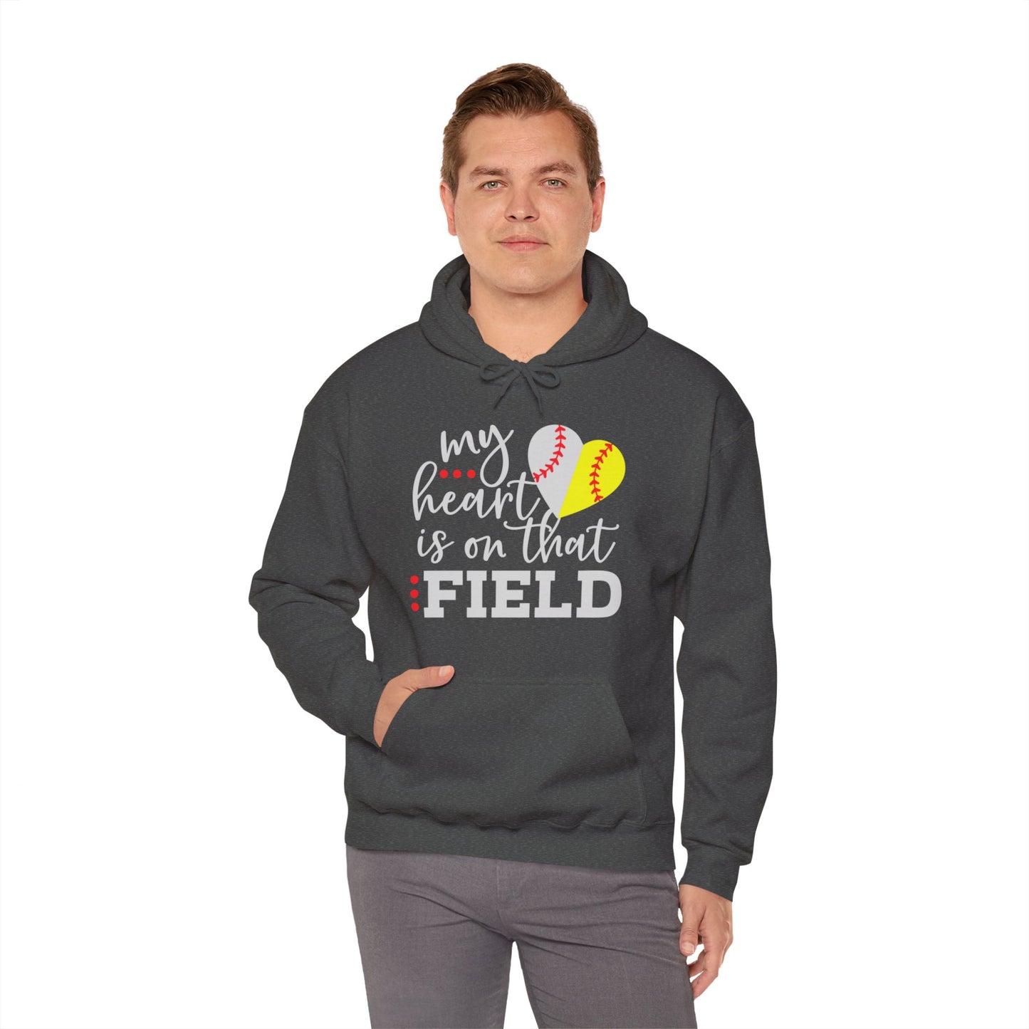 Softball My Heart Unisex Heavy Blend Hooded Sweatshirt