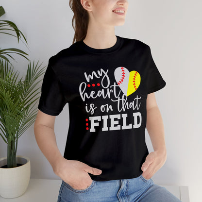 Softball My Heart Unisex Jersey Short Sleeve Tee Shirt