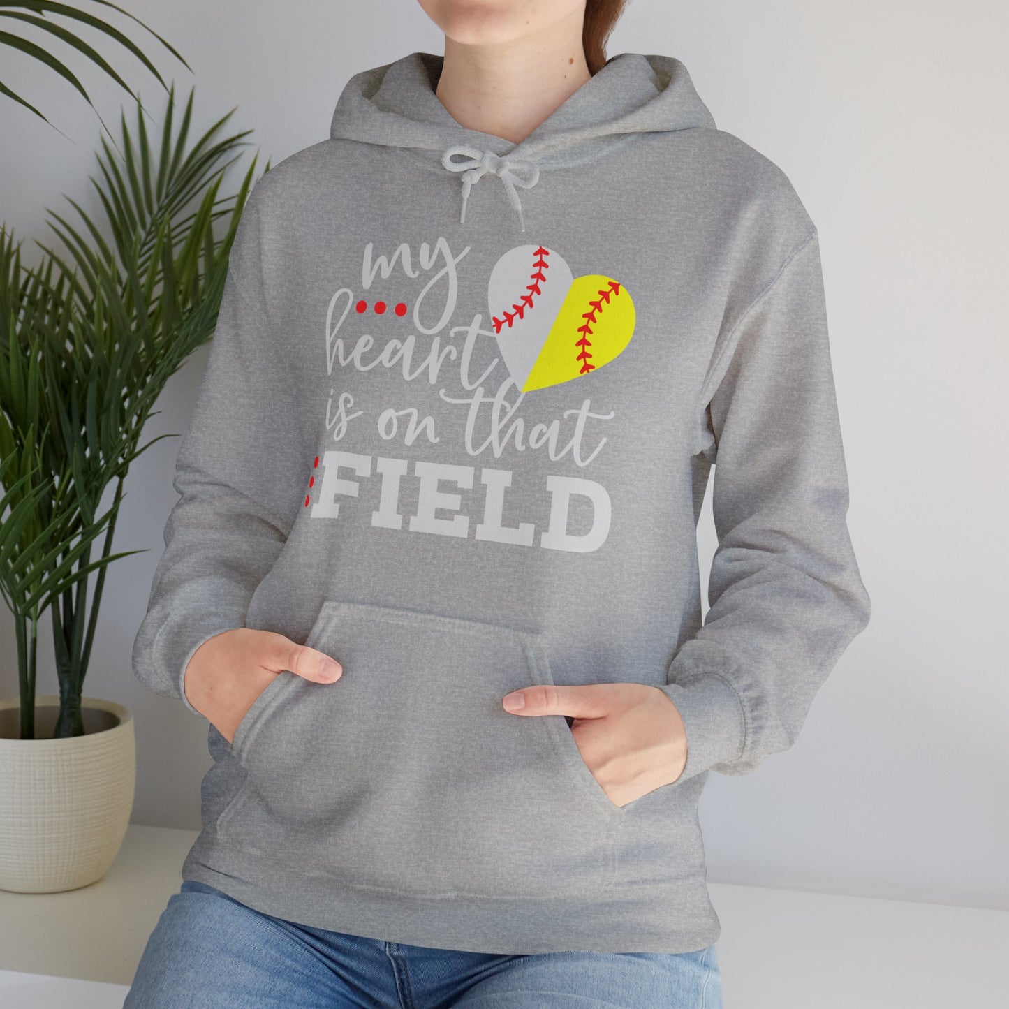 Softball My Heart Unisex Heavy Blend Hooded Sweatshirt