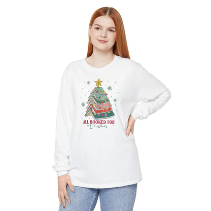 Christmas Bookworm Long Sleeve Shirt All Booked for Christmas Unisex Long Sleeve T-Shirt