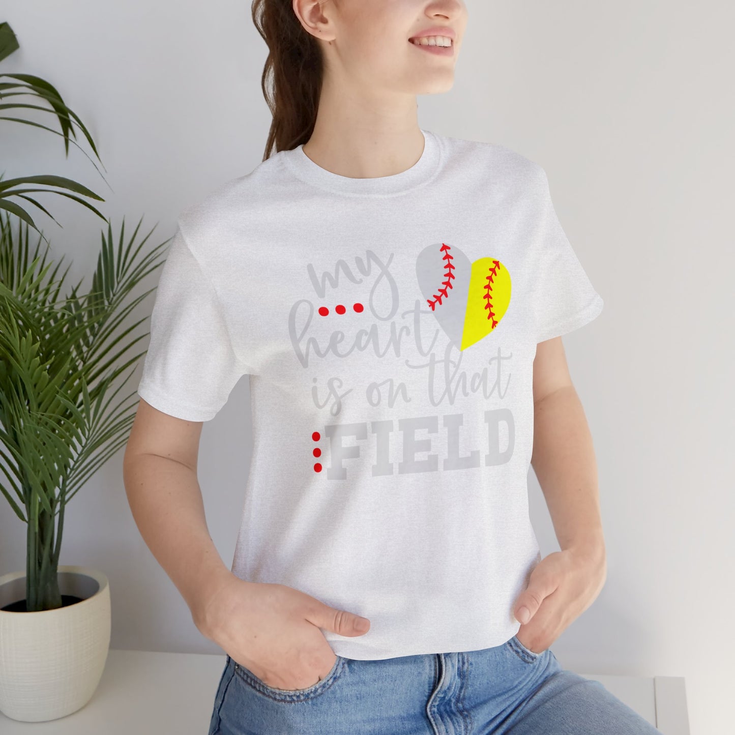 Softball My Heart Unisex Jersey Short Sleeve Tee Shirt