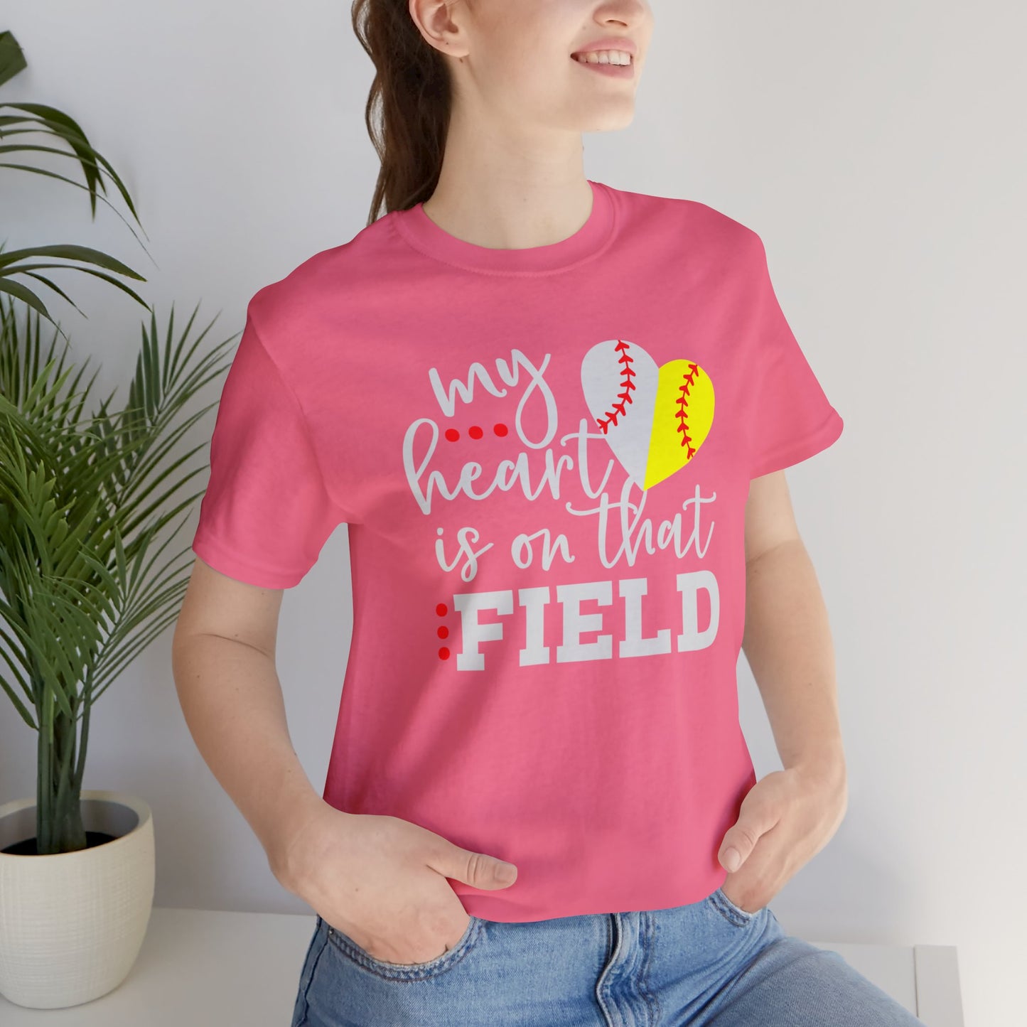 Softball My Heart Unisex Jersey Short Sleeve Tee Shirt