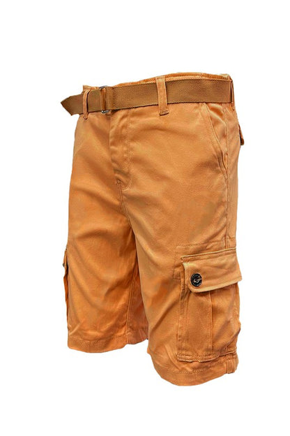 Weiv Mens Belted Cargo Shorts Pockets and Belt