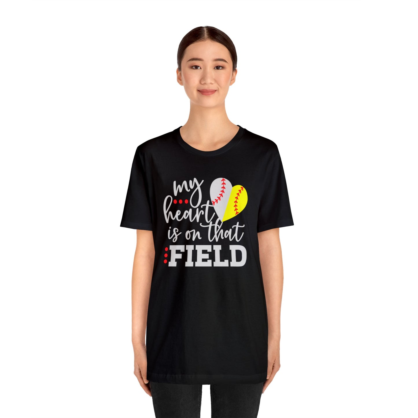 Softball My Heart Unisex Jersey Short Sleeve Tee Shirt