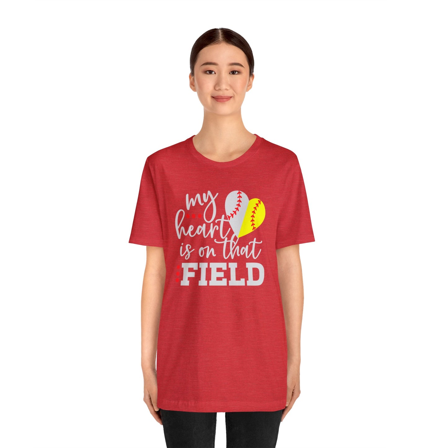 Softball My Heart Unisex Jersey Short Sleeve Tee Shirt