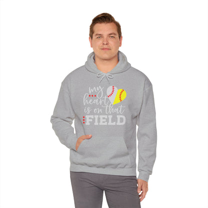 Softball My Heart Unisex Heavy Blend Hooded Sweatshirt