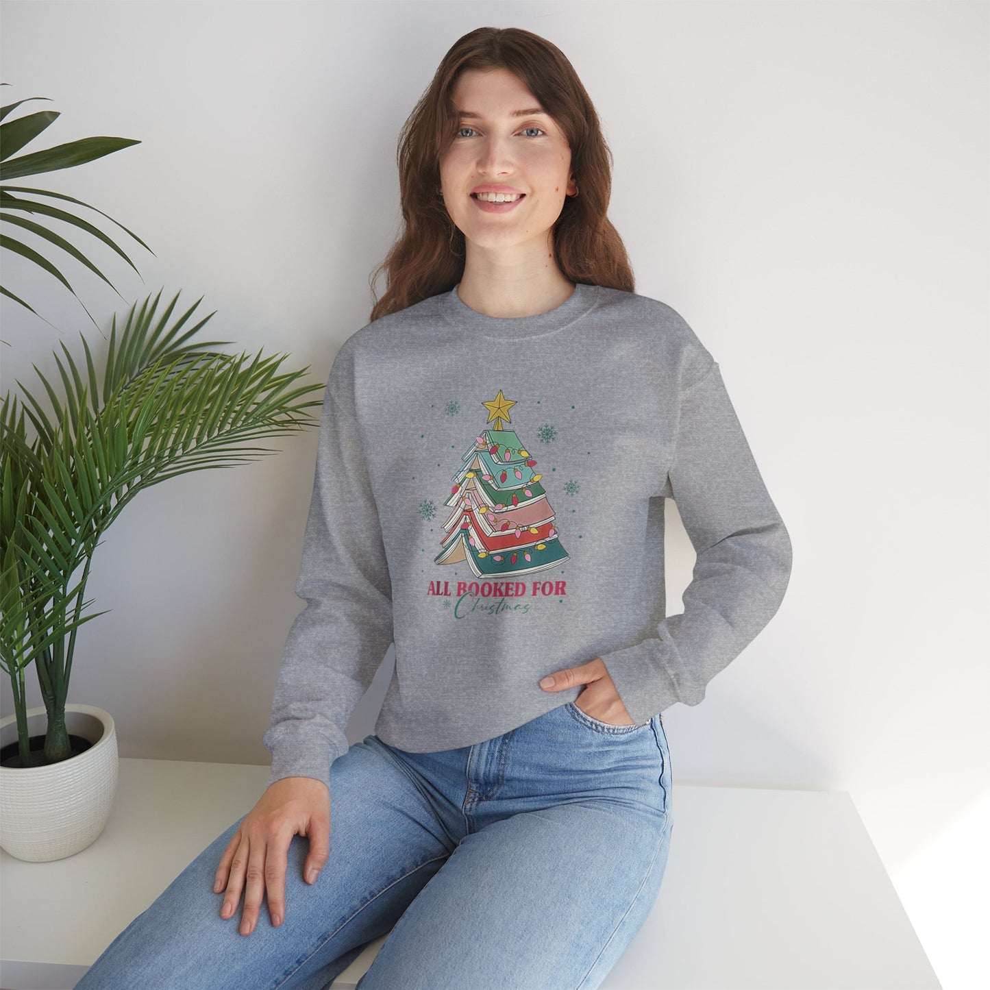 All Booked for Christmas Sweatshirt Bookworm Sweatshirt