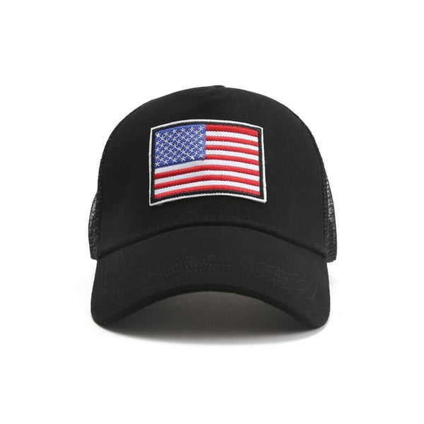 American Flag Unisex Trucker Hat Adjustable Snap Cap