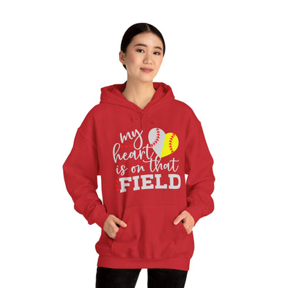 Softball My Heart Unisex Heavy Blend Hooded Sweatshirt