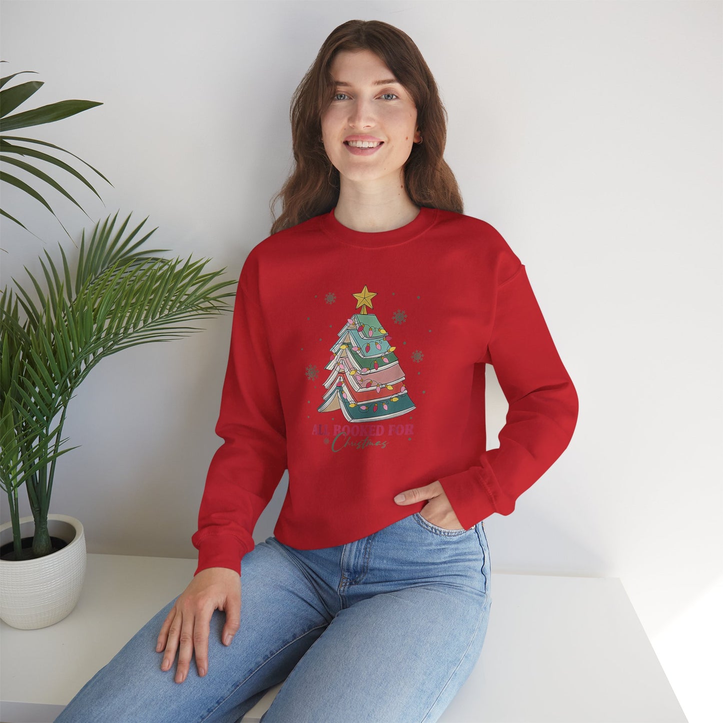 All Booked for Christmas Sweatshirt Bookworm Sweatshirt