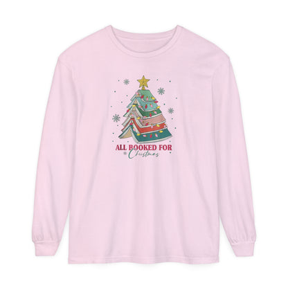 Christmas Bookworm Long Sleeve Shirt All Booked for Christmas Unisex Long Sleeve T-Shirt