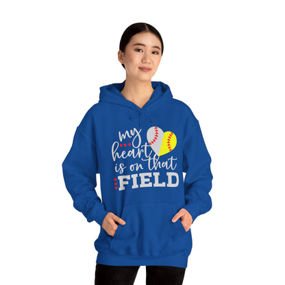 Softball My Heart Unisex Heavy Blend Hooded Sweatshirt