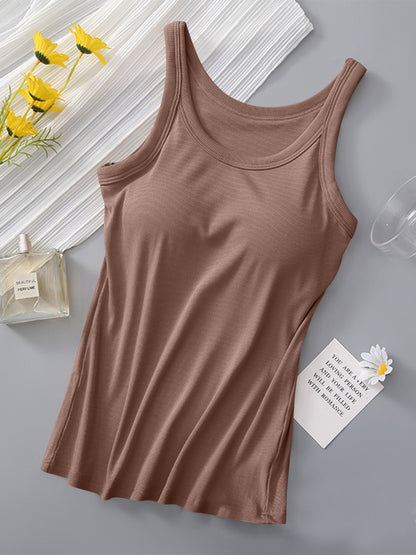 Round Neck Women’s Tank Top with Bra