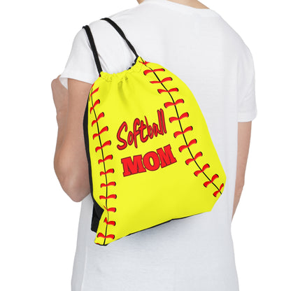 Softball Mom Backpack Outdoor Drawstring Backpack