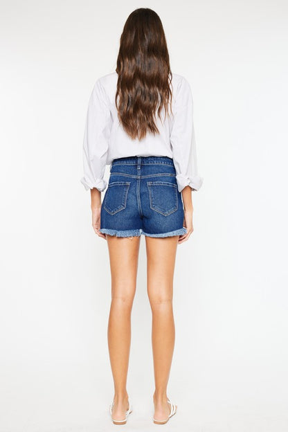 Kancan High Rise No Stitch Frayed Hem Shorts