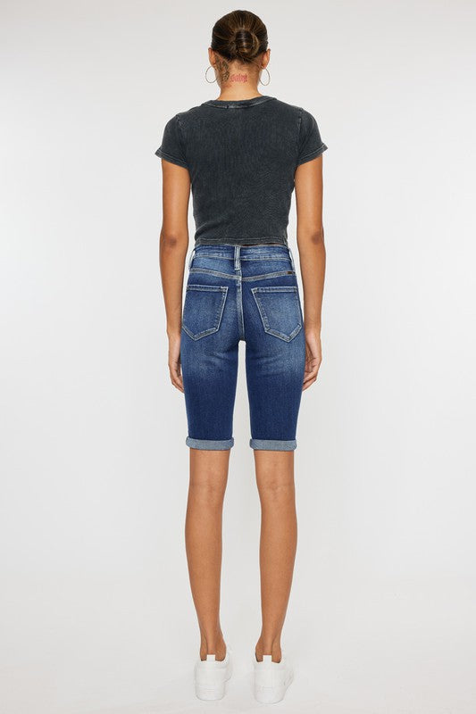 Kancan High Rise Cuff Bermuda Jeans