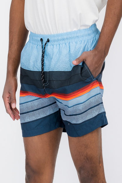 Weiv Blue stripes Swim Shorts