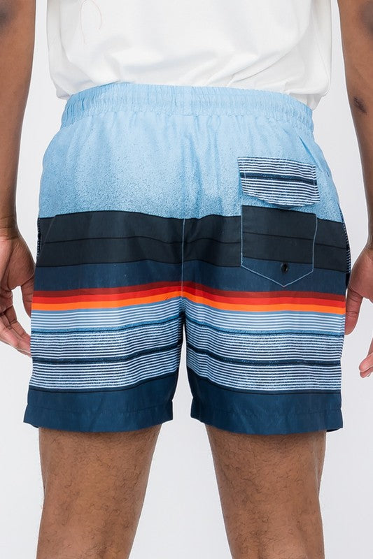 Weiv Blue stripes Swim Shorts