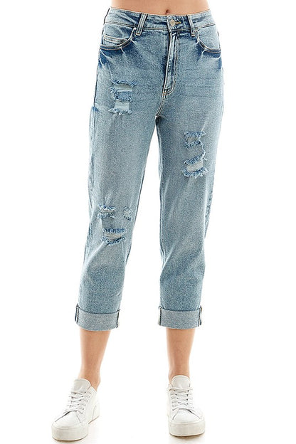 Blue Age Women's Stretch Roll-up Denim Pant