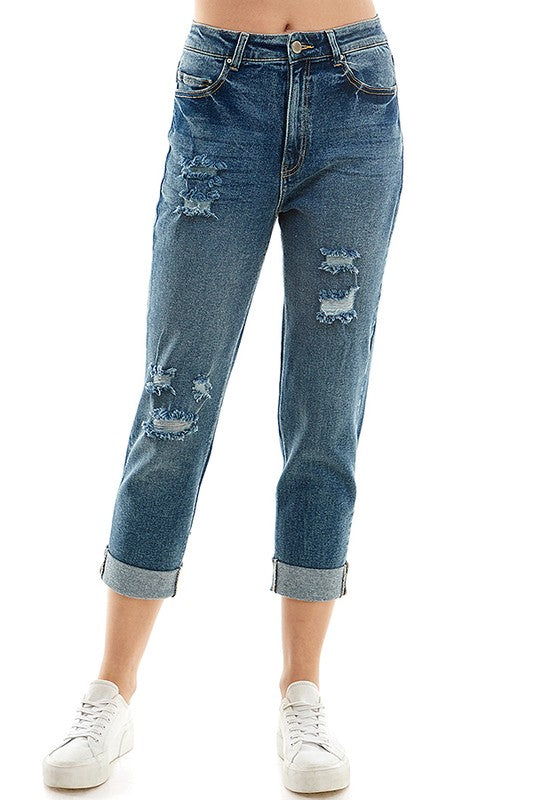 Blue Age Women's Stretch Roll-up Denim Pant