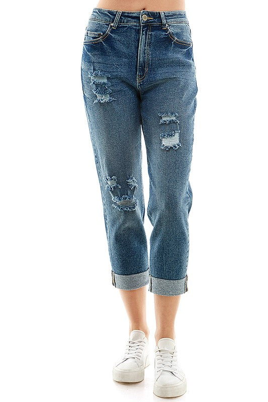 Blue Age Women's Stretch Roll-up Denim Pant